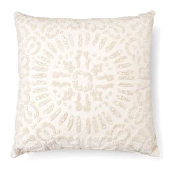 Threshold Embellished Medallion Square Decorative Pillow