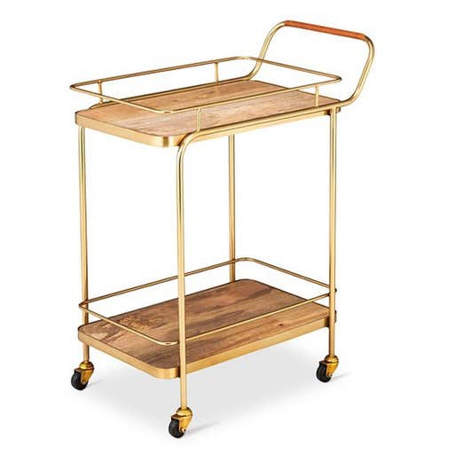 target.com, Threshold Metal, Wood, and Leather Bar Cart
