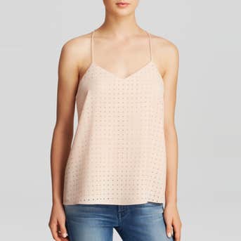 Tibi Laser Cut Perforated Cami