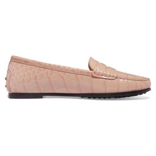 net-a-porter.com, Tod's City Gommino Croc-Effect Leather Loafers