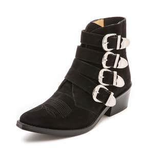 Toga Pulla Buckled Suede Booties