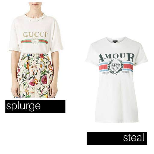 saksfifthavenue.com; topshop.com, Topshop Amour Slogan T-Shirt