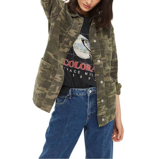 nordstrom.com, Topshop Cleo Camo Shirt Jacket