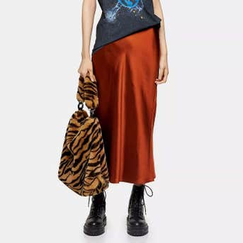 Topshop Satin Bias Skirt