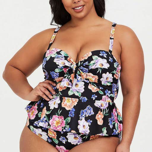torrid.com, Torrid Floral Peplum Lightly Lined Midkini Top