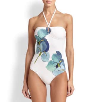 Tory Burch One-Piece Iris-Print Swimsuit