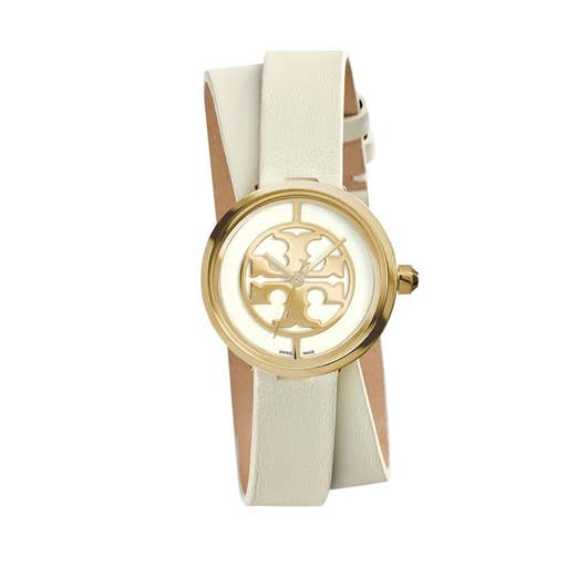 nordstrom.com, Tory Burch Reva Logo Dial Double Wrap Leather Strap Watch