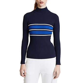Tory Sport Tech Knit Ribbed Sweater