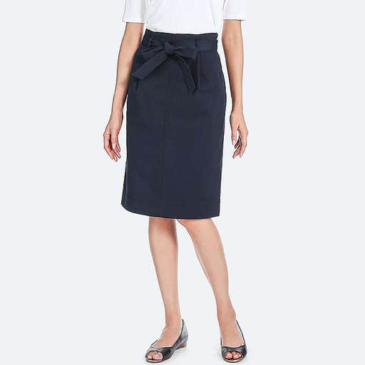 uniqlo.com, Uniqlo High-Waist Belted Narrow Skirt