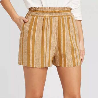 Universal Thread Striped High-Rise Pull-On Shorts