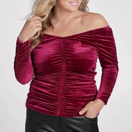 venus.com, Venus Off The Shoulder Velvet Top