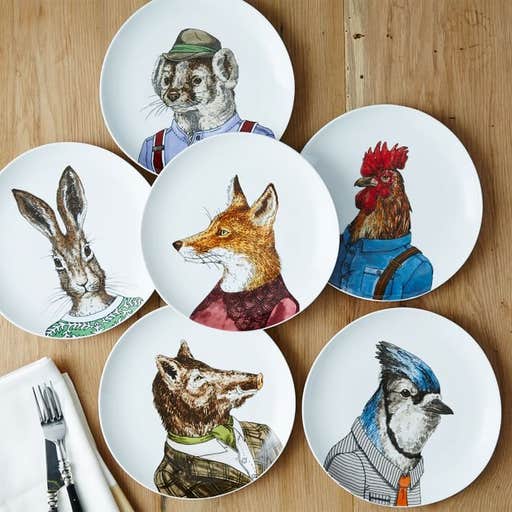 westelm.com, West Elm Dapper Animal Plates