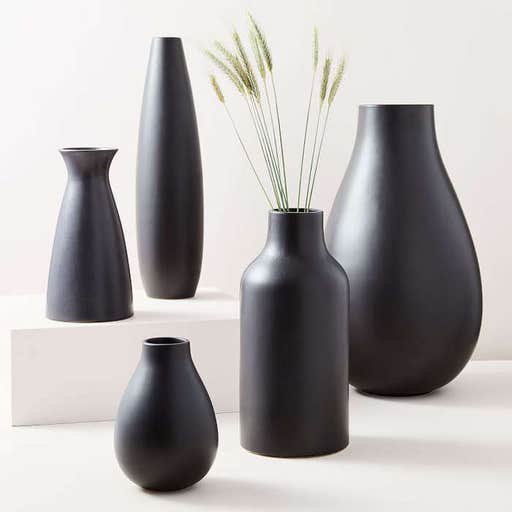 westelm.com, West Elm Pure Black Ceramic Vases