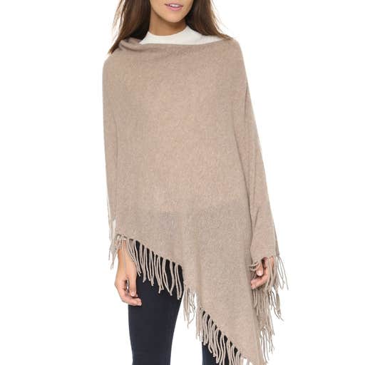 shopbop.com, White + Warren Cashmere Two-Way Fringe Poncho