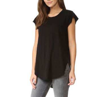 Wilt Raw Edge Flutter Shirttail Top