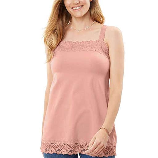 amazon.com, Woman Within Plus Size Lace-Trimmmed Tank Top
