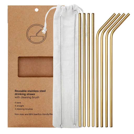 amazon.com, YIHONG Set of 8 Stainless Steel Metal Straws