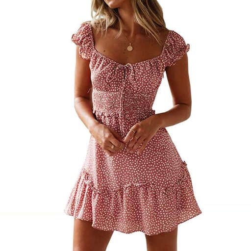 amazon.com, Yobecho Ruffle Sleeve Sweetheart Dress