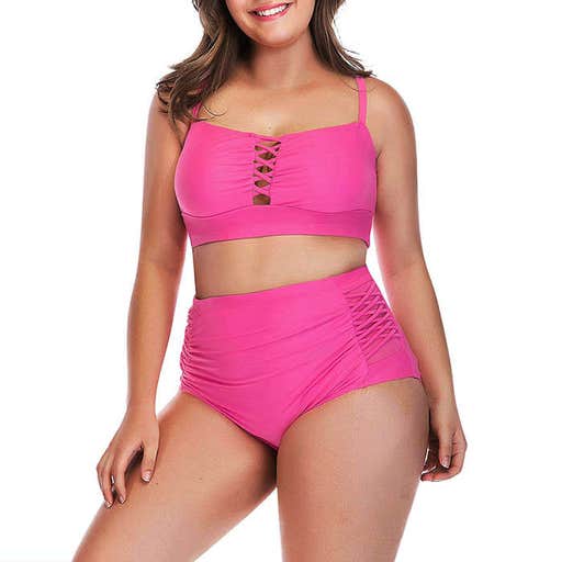 amazon.com, Yomoko Plus Size High Waist Bandage Bikini Set