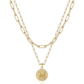 Yoosteel Gold Initial Necklace