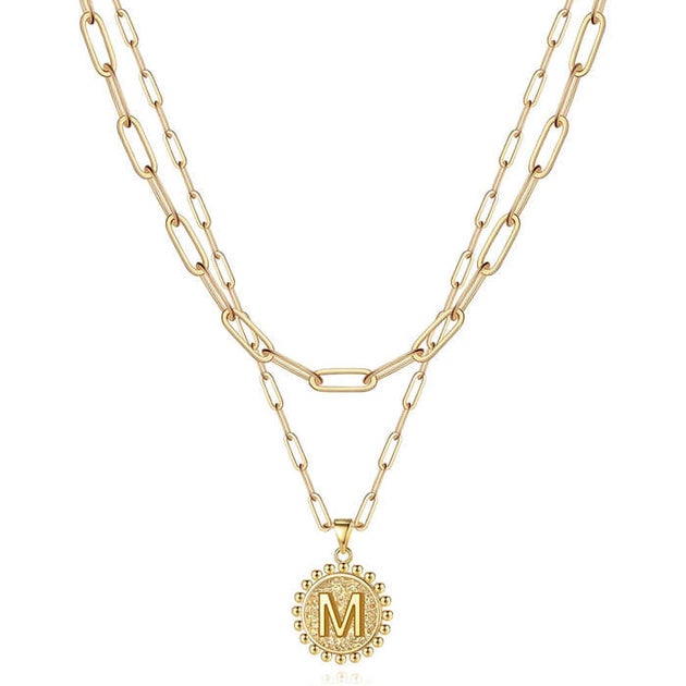 Yoosteel Gold Initial Necklace