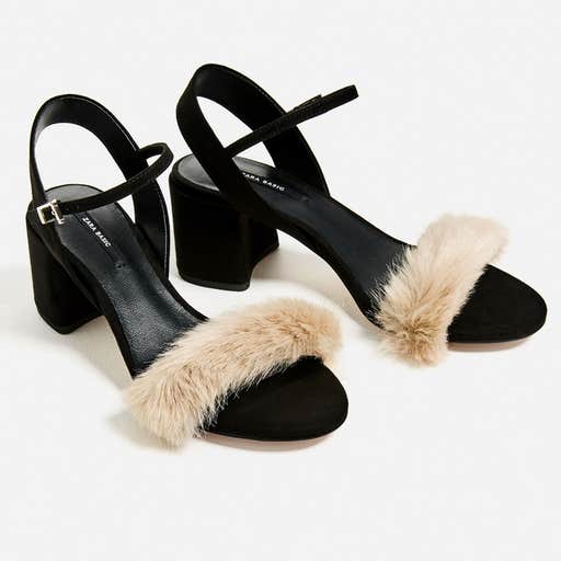 zara.com, Zara Faux Fur Vamp Sandals
