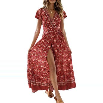 Zesica Floral Printed Wrap Dress