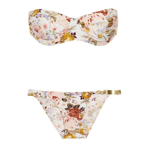 net-a-porter.com, Zimmermann Locket Floral-Print Molded Bikini
