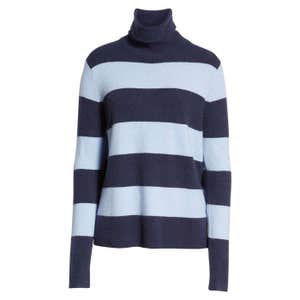 Stripe Turtleneck Sweater