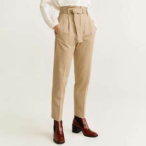 Mango Belt Straight-Fit Trousers