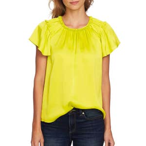 CeCe Flutter Sleeve Blouse