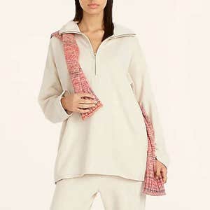J.Crew University Terry Long Half-Zip Tunic