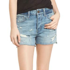 Treasure & Bond High Waist Boyfriend Cutoff Denim Shorts
