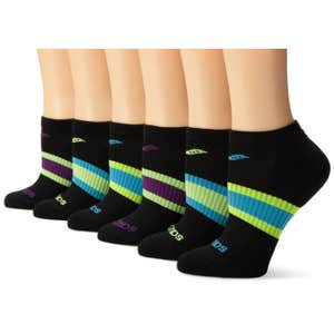 Saucony Six-Pack Performance Arch-Stripe No-Show Socks