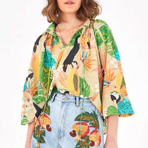 FARM Rio Beach Palm Blouse