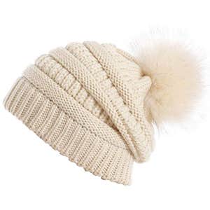 Double Couple Beanie Hat with Pom Pom