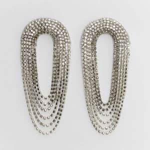 Mango Rhinestone Pendant Earrings