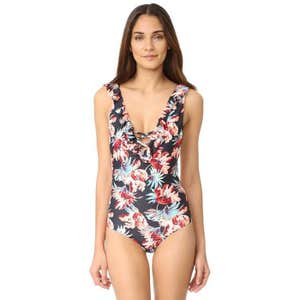 Tori Praver Swimwear Milos Floral Victoria Ruffle One Piece