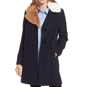 Sam Edelman Walker Faux Fur Collar Coat