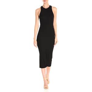 Enza Costa Stretch Silk Rib Jersey Crossback Midi Dress