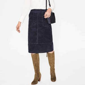 Patch Pocket Corduroy Skirt