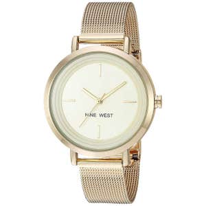 Nine West Gold-Tone Mesh Watch