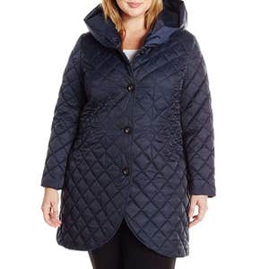 Lark & Ro Plus Size Quilted Shawl Collar Tulip Jacket