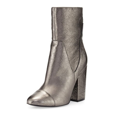 Kendall + Kylie Brooke Metallic Leather Block-Heel Bootie