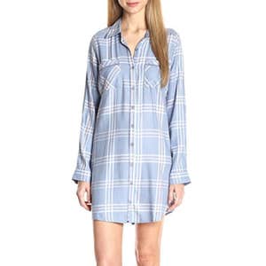 Jack by BB Dakota Seymour Soft Plaid Long Sleeve Shirt Dress