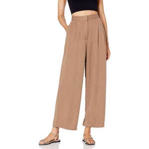 The Drop Sarah High-Waist Double Pleated Wide Leg Pant