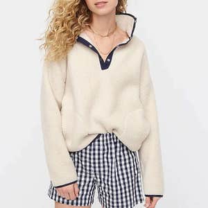 J.Crew Polartec Sherpa Fleece Half-Snap Pullover