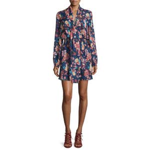 Haute Hippie Free Love Floral Silk Mini Dress
