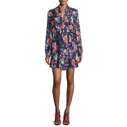 Haute Hippie Free Love Floral Silk Mini Dress