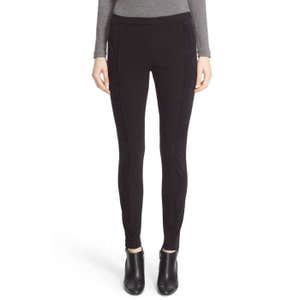 Layfayette 148 New York Punto Milano Faux Suede Paneled Leggings